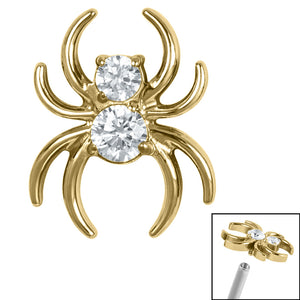 Titanium Claw Set Jewelled Spider for Internal Thread shafts in 1.2mm