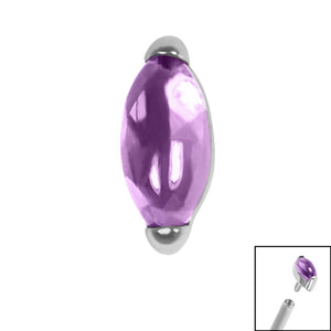 Titanium Claw Set Single Marquise Stone for Internal Thread shafts in 1.2mm