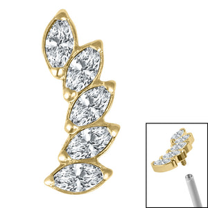 Titanium Claw Set 5 Jewel Climbing Marquise Fan Top for Internal Thread shafts in 1.2mm