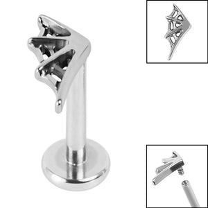 Titanium Internally Threaded Labrets 1.2mm - Titanium Spider Web