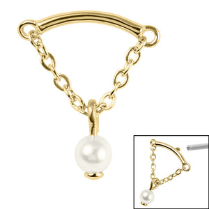 Steel Concealed Dangle Chain and Pearl Ball Top for Internal Thread shafts in 1.2mm