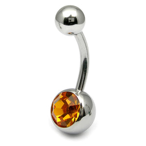 Steel Jewelled Belly Bar - 12mm