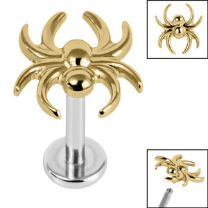 Titanium Internally Threaded Labrets 1.2mm - Titanium Spider