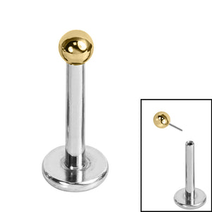Titanium Threadless Labrets - Gold Titanium (Bend-fit) Balls