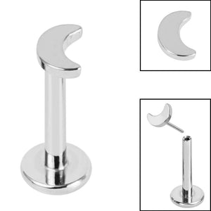 Titanium Threadless Labrets - Titanium (Bend-fit) Crescent Moon