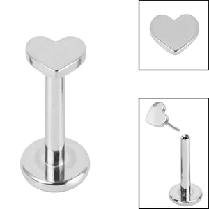 Titanium Threadless Labrets - Titanium (Bend-fit) Heart