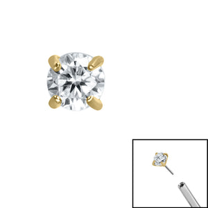Titanium Threadless (Bend fit) Claw Set CZ Jewels