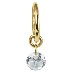 Titanium Hinged Segment Ring with Titanium Floating Round Gem Charm