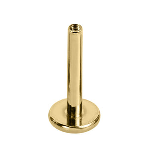 Gold Titanium Internal Thread Labret Post 1.2mm
