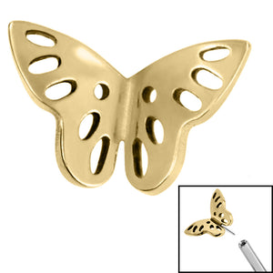 Titanium Threadless (Bend fit) Titanium Fluttering Butterfly