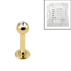 Sterile Gold Titanium Jewelled Labrets