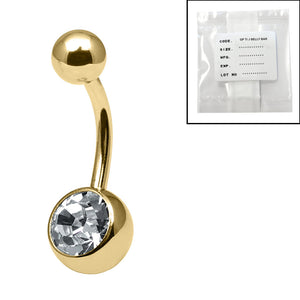 Sterile Gold Titanium Jewelled Belly Bars