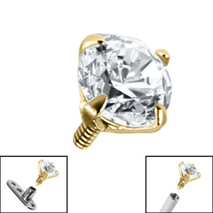 Titanium Claw Set Jewel for Internal Thread shafts in 1.6mm. Also fits Dermal Anchor