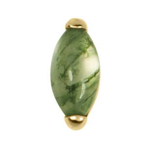 Titanium Claw Set Moss Agate Marquise for Internal Thread shafts in 1.2mm