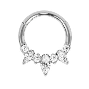 Titanium Claw Set Anasia Jewelled  Hinged Clicker Ring (Clicker)