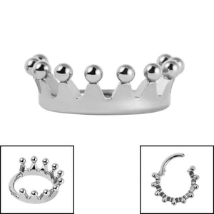 Titanium Princess Crown Hinged Clicker Ring