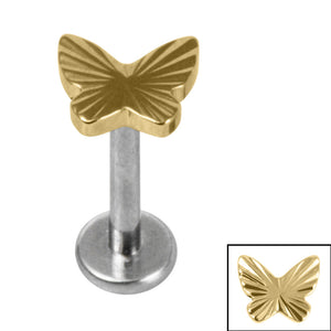 Titanium Internally Threaded Labrets 1.2mm - Titanium Skipper Butterfly