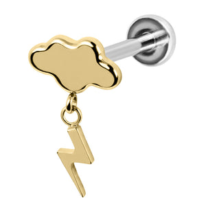 Titanium Internally Threaded Labrets 1.2mm - Titanium Thunderstruck
