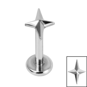 Titanium Internally Threaded Labrets 1.2mm - Titanium Guiding Star