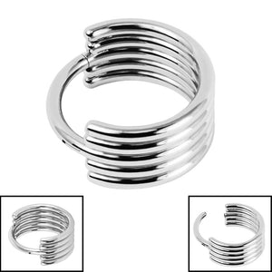 Titanium Stacked 5 Band Hinged Clicker Ring