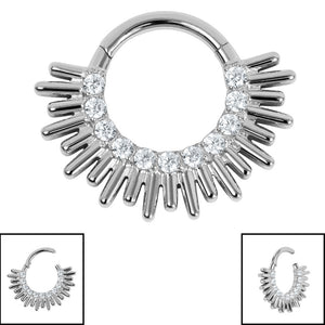 Titanium Ray of Light Hinged Clicker Ring