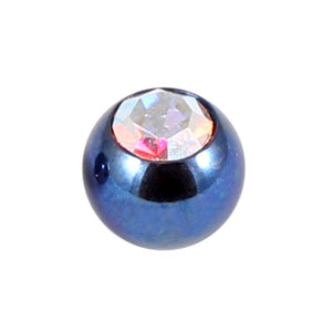 Titanium Threaded Jewelled Balls 1.2x3mm