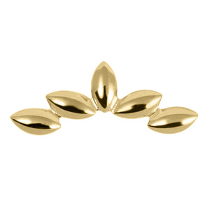 Titanium Marquise Pebble Crescent for Internal Thread shafts in 1.2mm