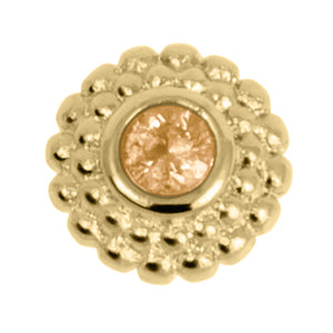 Gold Steel Bezel Set Jewelled Asia Sunshine for Internal Thread shafts in 1.2mm