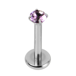 Titanium Internally Threaded Labrets 1.2mm - Titanium Claw Set Jewelled Round Natural Gemstone Tops