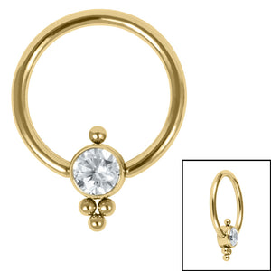 Titanium BCR with Titanium Clip In Bezel Set Single Jewelled Asia