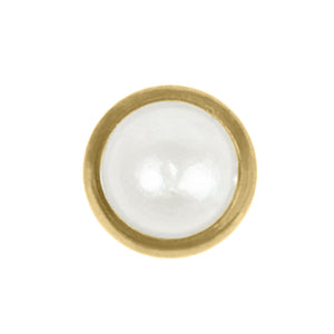 Titanium Threadless (Bend fit) Bezel Set Pearl Disk