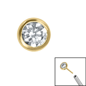 Titanium Threadless (Bend fit) Bezel Set Jewelled Balls