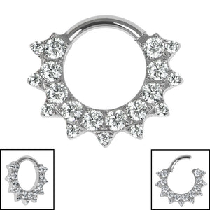 Titanium Jewelled Anaisha Mandala Hinged Ring