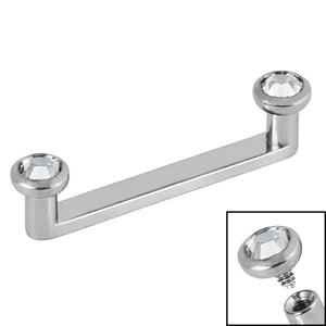 Titanium Internally Threaded Flat Surface Barbells with Titanium Jewelled Disk