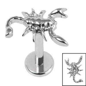 Titanium Internally Threaded Labrets 1.2mm - Titanium Scorpion