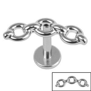Titanium Internally Threaded Labrets 1.2mm - Titanium Solid Cable Chain
