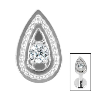 Titanium Internal Jewelled Persian Teardrop Top