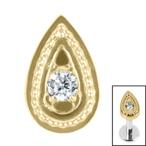 Titanium Internal Jewelled Persian Teardrop Top