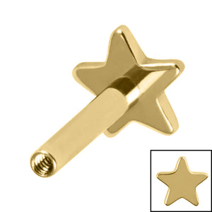 Titanium Internal Thread Labret Post with Star Base 1.2mm