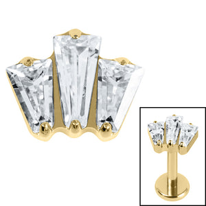 Titanium Internal Jewelled Art Deco Baguette Fan Top