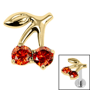 Titanium Internal Jewelled Cherries Top