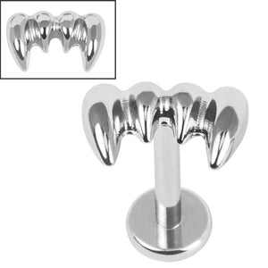 Titanium Internally Threaded Labrets 1.2mm - Titanium Emrys Vampire Fangs