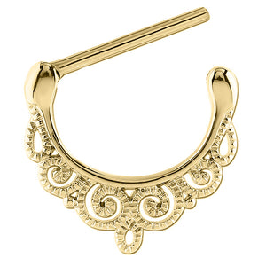 Steel Filigree Nipple Clicker Ring