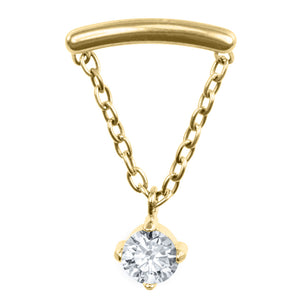 Titanium Internal Concealed Jewelled Chain Top