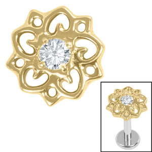 Titanium Internal Jewelled Lotus Mandala Top