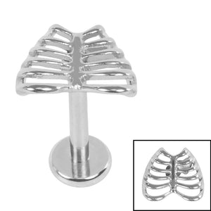 Titanium Internally Threaded Labrets 1.2mm - Titanium Caged Heart