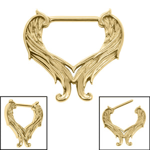 Steel Gabriel Wing Nipple Clicker Ring