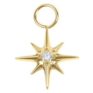 Titanium Charm - 8 Point Jewelled Star