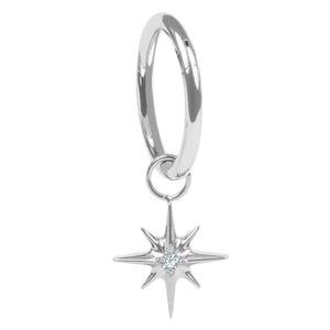 Titanium Hinged Segment Ring with Titanium Jewelled 8 Point Star Charm