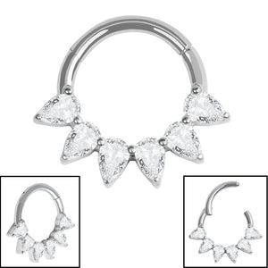 Titanium Encrusted Diadem Jewelled Hinged Ring